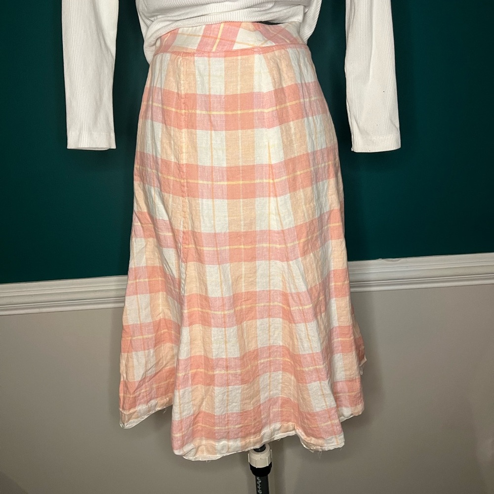 Plaid Pink and Cream Women's Skirt brooks brothers y2k